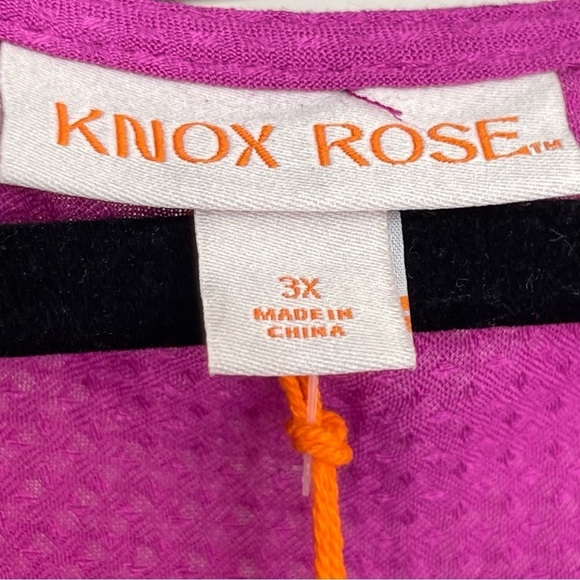 KNOX Rose Raspberry Verbena Long Sleeve Wrap Dress 3X True Wrap Midi Length - Picture 6 of 13